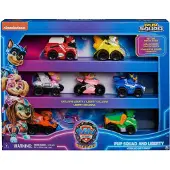 Paw Patrol : Der Mighty Kinofilm, 7-teiliges Pup Squad Racers-Geschenkset mit Liberty-Spielzeugauto, geeignet für Kinder ab 3 Jahren, Fahrzeug-Set, PAW Patrol, 3 Jahr(e), Kunststoff, Mehrfarbig