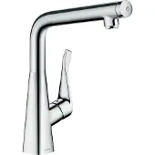 Hansgrohe Metris Spültischmischer Select Schwenkauslauf Chrom