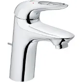 GROHE Eurostyle Einhand-Waschtischbatterie, S-Size, Ausladung 110mm, Zugstangen-Ablaufgarnitur, Zero, offener Hebelgriff, 23564003