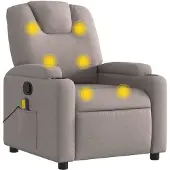 Super Merchant Massagesessel Taupe Stoff