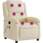 vidaXL Massagesessel Creme Stoff