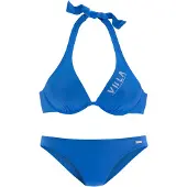 Venice beach Bügel-Bikini , Damen, Gr. 38, Cup C, blau, Polyamid, unifarben, Bikini-Sets Bügel-Bikini, mit kontrastfarbigen Schriftzug, Topseller
