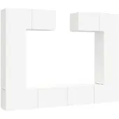 The Living Store 6-tlg. TV-Schrank-Set Weiß Holzwerkstoff