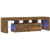 The Living Store TV-Schrank mit LED-Leuchten Räuchereiche 140x36,5x40 cm