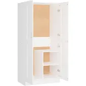 The Living Store Kleiderschrank Weiß 82,5x51,5x180 cm Holzwerkstoff