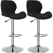 The Living Store Barhocker 2 Stk. Schwarz Samt