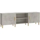 The Living Store TV-Schrank Betongrau 150x30x50 cm Holzwerkstoff