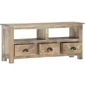 The Living Store TV-Schrank 110x30x50 cm Massivholz Mango