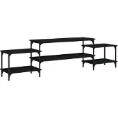 The Living Store TV-Schrank Schwarz 197x35x52 cm Holzwerkstoff