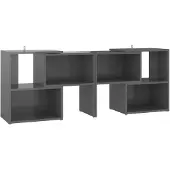 The Living Store TV-Schrank Hochglanz-Grau 104x30x52cm Holzwerkstoff