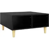 The Living Store Couchtisch Schwarz 60x60x30 cm Holzwerkstoff