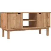 The Living Store TV-Schrank OTTA 113,5x43x57 cm Massivholz Kiefer