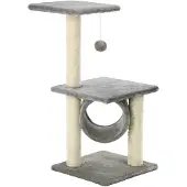 The Living Store Katzen-Kratzbaum Sisal 65 cm Grau