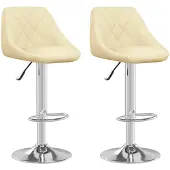 The Living Store Barhocker 2 Stk. Creme Kunstleder