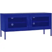 The Living Store TV-Schrank Marineblau 105x35x50 cm Stahl