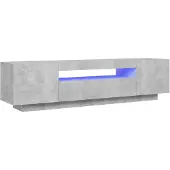 The Living Store TV-Schrank mit LED-Beleuchtung Betongrau 160x35x40 cm