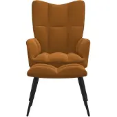 The Living Store Relaxsessel mit Hocker Braun Samt