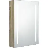 The Living Store LED-Bad-Spiegelschrank Eichenoptik 50x13x70 cm