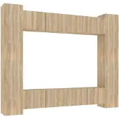 The Living Store 8-tlg. TV-Schrank-Set Sonoma-Eiche Holzwerkstoff