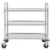 The Living Store 3-Stufiger Servierwagen 95x45x83,5 cm Edelstahl