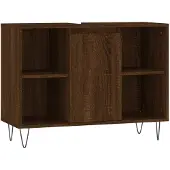 The Living Store Badschrank Braun Eichen-Optik 80x33x60 cm Holzwerkstoff