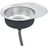 The Living Store Einbauspüle mit Sieb und Siphon Oval Edelstahl