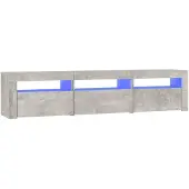 The Living Store TV-Schrank mit LED-Leuchten Betongrau 180x35x40 cm