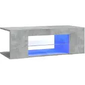 The Living Store TV-Schrank mit LED-Leuchten Betongrau 90x39x30 cm