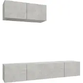 The Living Store 3-tlg. TV-Schrank-Set Betongrau Holzwerkstoff