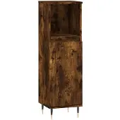 The Living Store Badschrank Räuchereiche 30x30x100 cm Holzwerkstoff