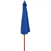 The Living Store Sonnenschirm mit Holzmast 350 cm Blau