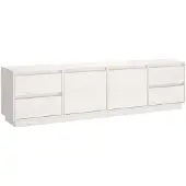 The Living Store TV-Schrank Weiß 176x37x47,5 cm Massivholz Kiefer