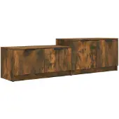 The Living Store TV-Schrank Räuchereiche 158,5x36x45 cm Holzwerkstoff