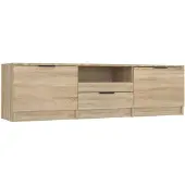 The Living Store TV-Schrank Sonoma-Eiche 140x35x40 cm Holzwerkstoff