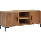 The Living Store TV-Schrank Braun 110x35x48 cm Massivholz Kiefer