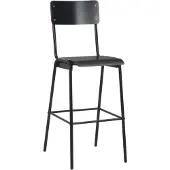 The Living Store Barhocker 4 Stk. Schwarz Massives Sperrholz Stahl