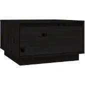 The Living Store Couchtisch Schwarz 55x56x32 cm Massivholz Kiefer