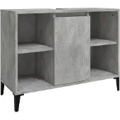 The Living Store Waschbeckenunterschrank Betongrau 80x33x60 cm Holzwerkstoff