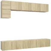 The Living Store 5-tlg. TV-Schrank-Set Sonoma-Eiche Holzwerkstoff