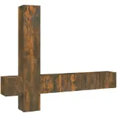 The Living Store 5-tlg. TV-Schrank-Set Räuchereiche Holzwerkstoff