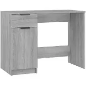The Living Store Schreibtisch Grau Sonoma 100x50x75 cm Holzwerkstoff