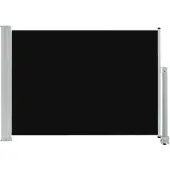 The Living Store Ausziehbare Seitenmarkise 80×300 cm Schwarz