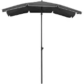 The Living Store Sonnenschirm mit Mast 200x130 cm Anthrazit