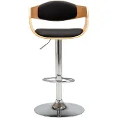 The Living Store Barhocker Schwarz Bugholz und Kunstleder