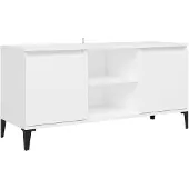 The Living Store TV-Schrank mit Metallbeinen Weiß 103,5x35x50 cm