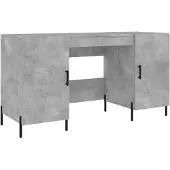 The Living Store Schreibtisch Betongrau 140x50x75 cm Holzwerkstoff