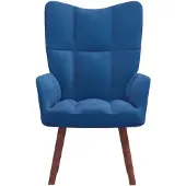 The Living Store Relaxsessel Blau Samt