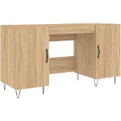 The Living Store Schreibtisch Sonoma-Eiche 140x50x75 cm Holzwerkstoff