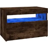 The Living Store TV-Schrank mit LED-Leuchten Räuchereiche 60x35x40 cm