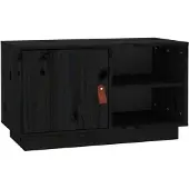 The Living Store TV-Schrank Schwarz 70x34x40 cm Massivholz Kiefer